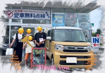 T様　新車ｽﾍﾟｰｼｱご納車おめでとうございます！